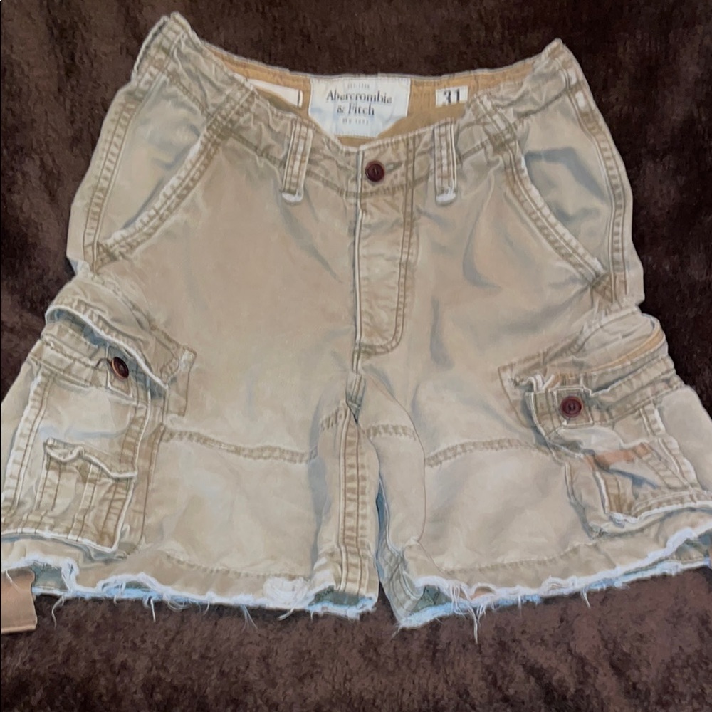Abercrombie & Fitch Khaki Cargo Shorts for Men